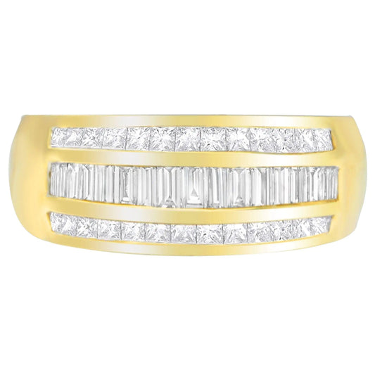 14K Yellow Gold 1ct. TDW Princess and Baguette-Cut Diamond Ring(H-I, SI1-SI2)